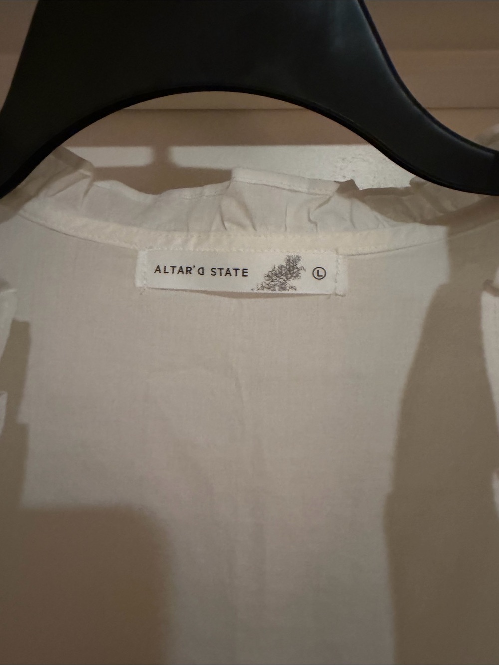 Altar'd State Cream Ruffle Button-Front Blouse - Picture 2 of 4
